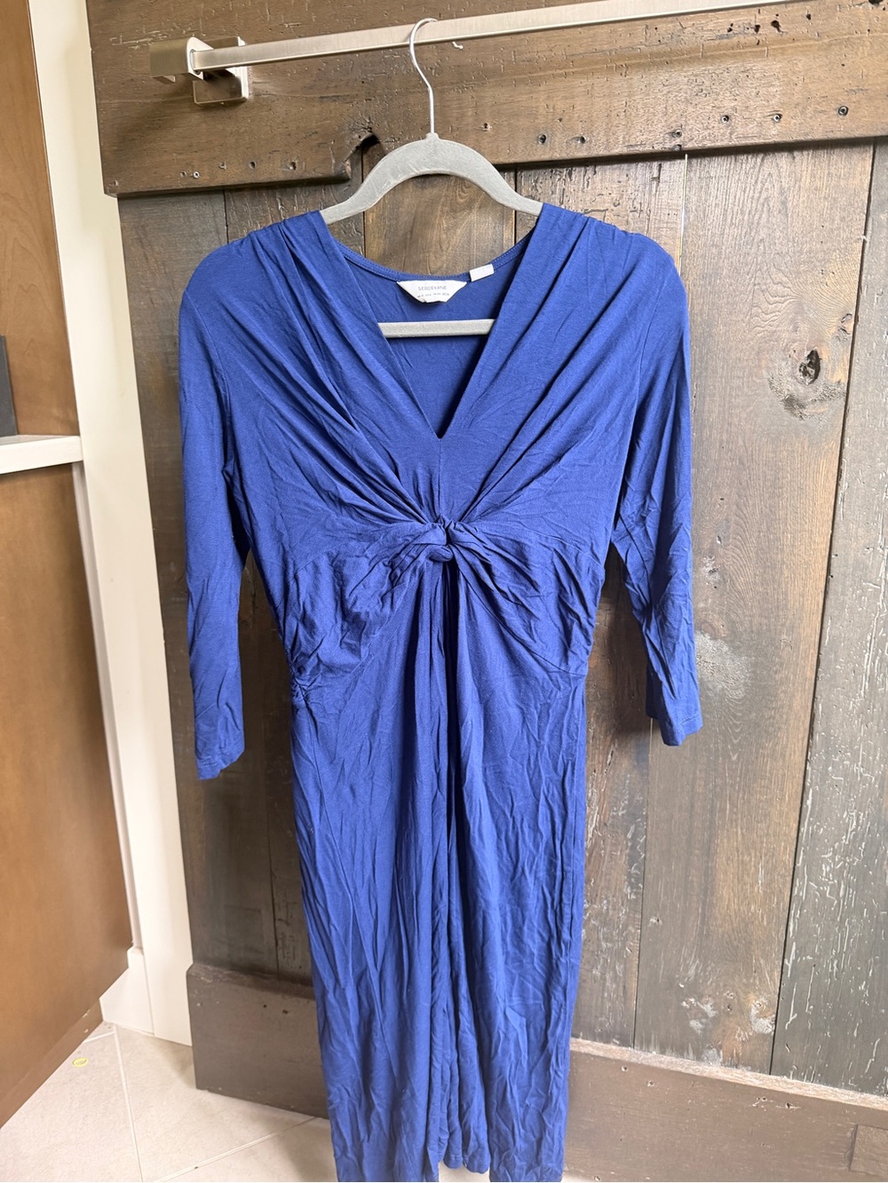 Seraphine Royal Blue Knot-Front Tunic Top